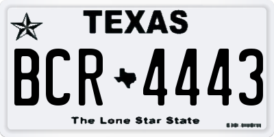 TX license plate BCR4443