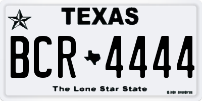 TX license plate BCR4444