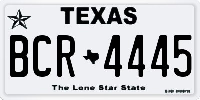 TX license plate BCR4445