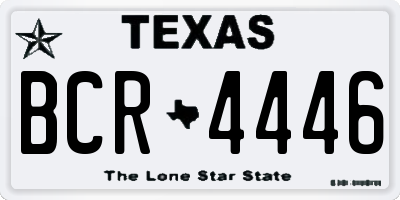 TX license plate BCR4446
