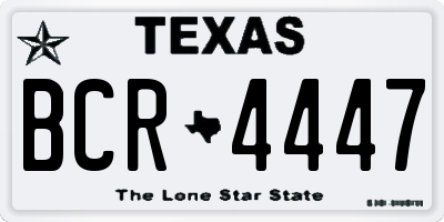 TX license plate BCR4447