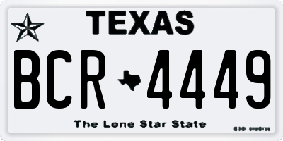 TX license plate BCR4449