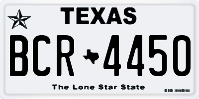 TX license plate BCR4450