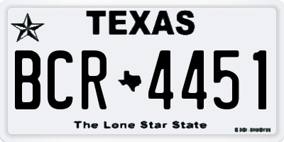 TX license plate BCR4451