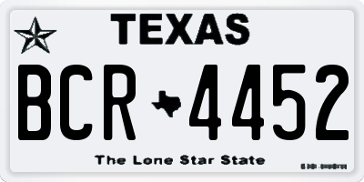 TX license plate BCR4452
