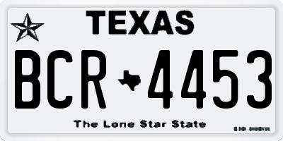 TX license plate BCR4453