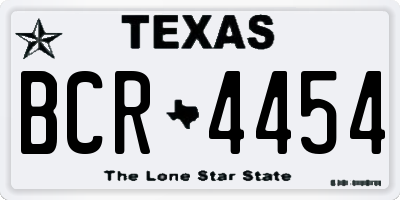 TX license plate BCR4454