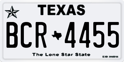 TX license plate BCR4455