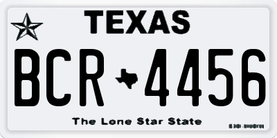 TX license plate BCR4456