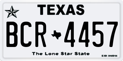 TX license plate BCR4457