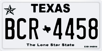 TX license plate BCR4458