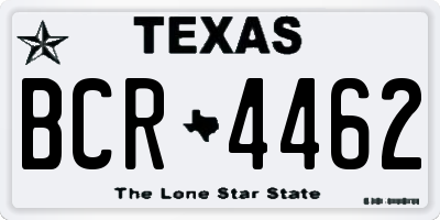 TX license plate BCR4462