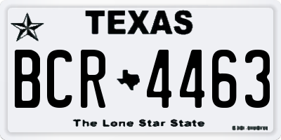 TX license plate BCR4463