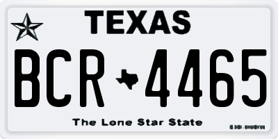 TX license plate BCR4465