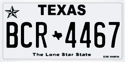 TX license plate BCR4467