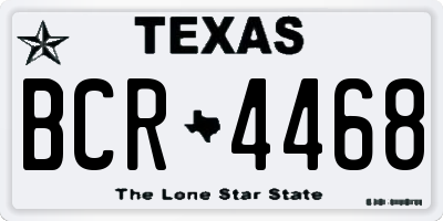 TX license plate BCR4468
