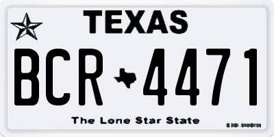 TX license plate BCR4471
