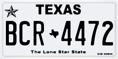TX license plate BCR4472
