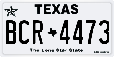 TX license plate BCR4473
