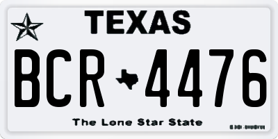 TX license plate BCR4476
