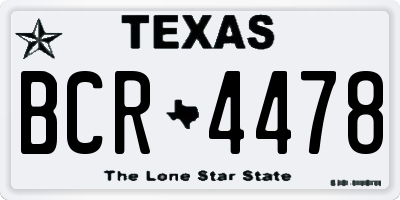 TX license plate BCR4478
