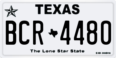 TX license plate BCR4480