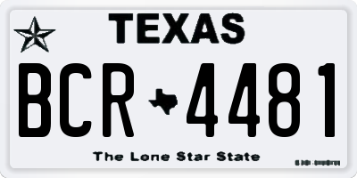 TX license plate BCR4481
