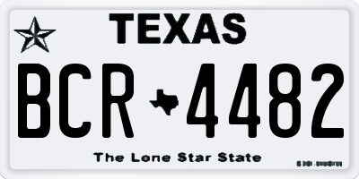 TX license plate BCR4482
