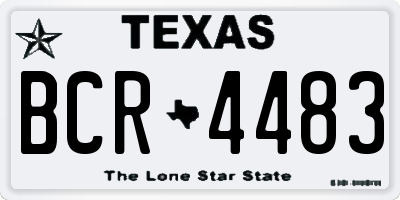 TX license plate BCR4483