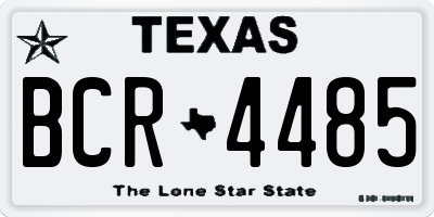 TX license plate BCR4485