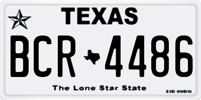 TX license plate BCR4486