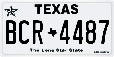 TX license plate BCR4487