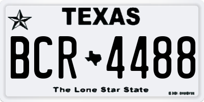 TX license plate BCR4488