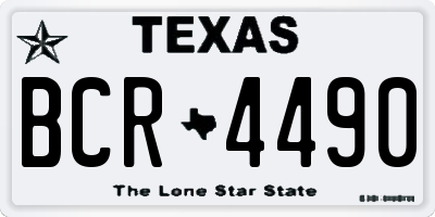 TX license plate BCR4490