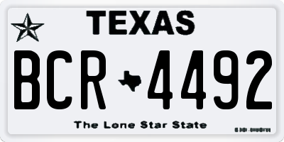 TX license plate BCR4492
