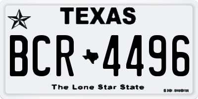 TX license plate BCR4496