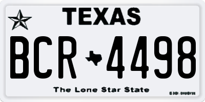 TX license plate BCR4498