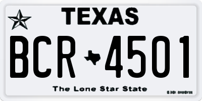 TX license plate BCR4501