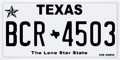 TX license plate BCR4503