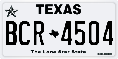 TX license plate BCR4504