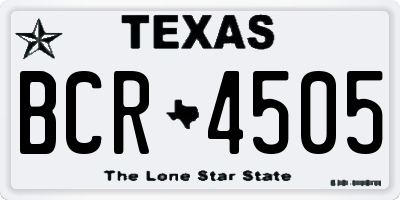 TX license plate BCR4505