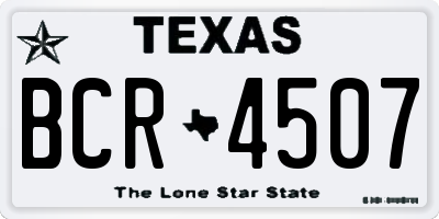 TX license plate BCR4507