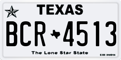 TX license plate BCR4513
