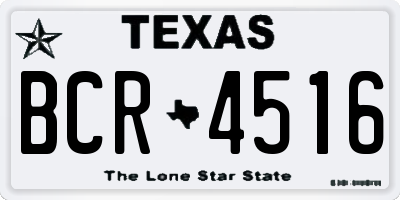 TX license plate BCR4516