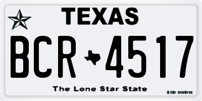 TX license plate BCR4517