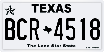 TX license plate BCR4518