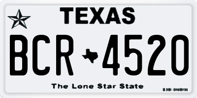 TX license plate BCR4520