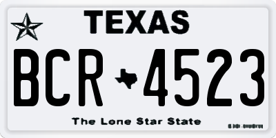 TX license plate BCR4523