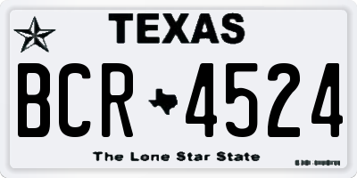 TX license plate BCR4524