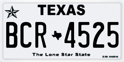 TX license plate BCR4525